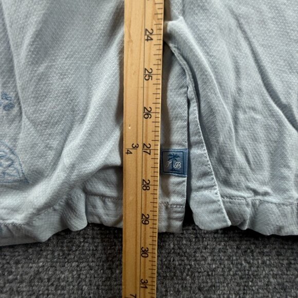 Tommy Bahama Floral Short Sleeve Silk 2XL Blue Vacation Button Up Casual Shirt - Picture 4 of 16